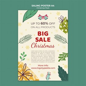 圣诞节促销英文海报PS素材